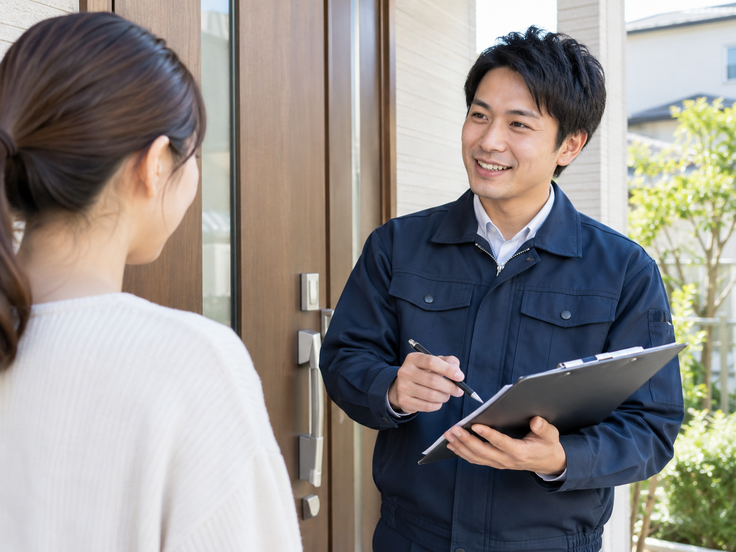 現場状況を確認するスタッフ